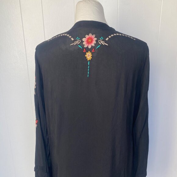 Johnny Was Embroidered Floral Tunic Top Blouse - Picture 9 of 10